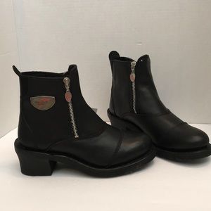 Red Wing woman motorcycle ankle boots zip size 6